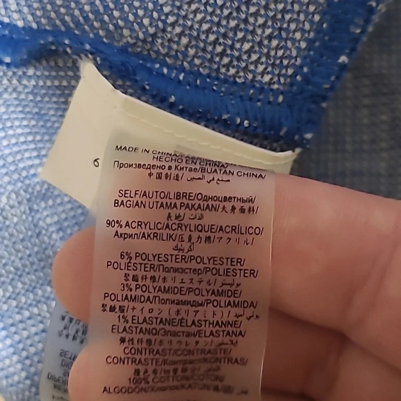 BCBGMaxAzria Blue Collared Peplum Top - Size M - Picture 6 of 7
